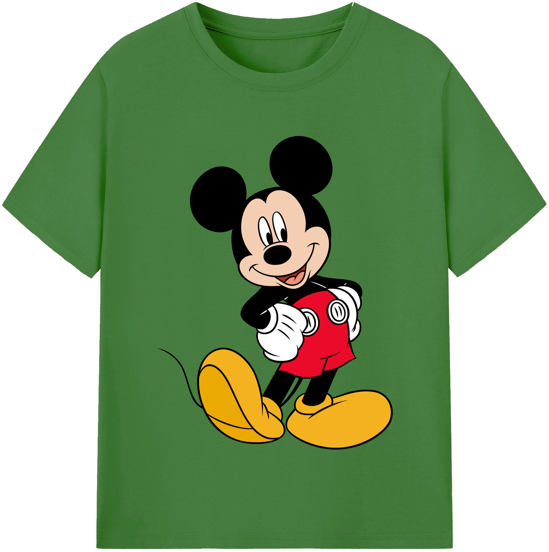 （画像用） ミッキーマウス Mickey Mouse レディースカジュアルプリントTシャツ（綿100％）